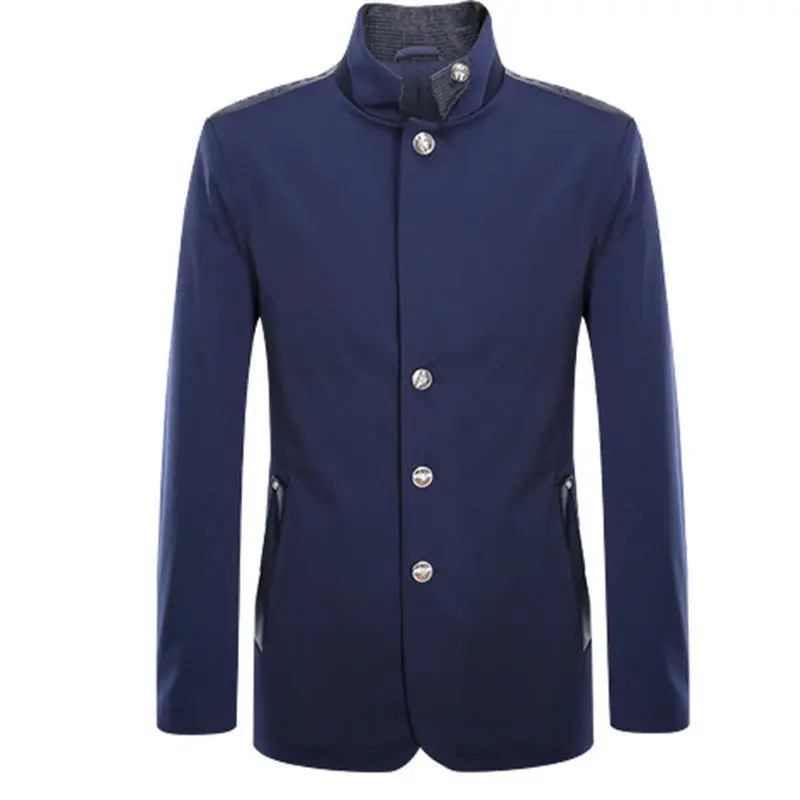 Social Business Casual Men Blazer Spring Autumn Thin Stand Collar Fashion Male Clothes Long Sleeve Slim Cardigans Suit Jackets 240126