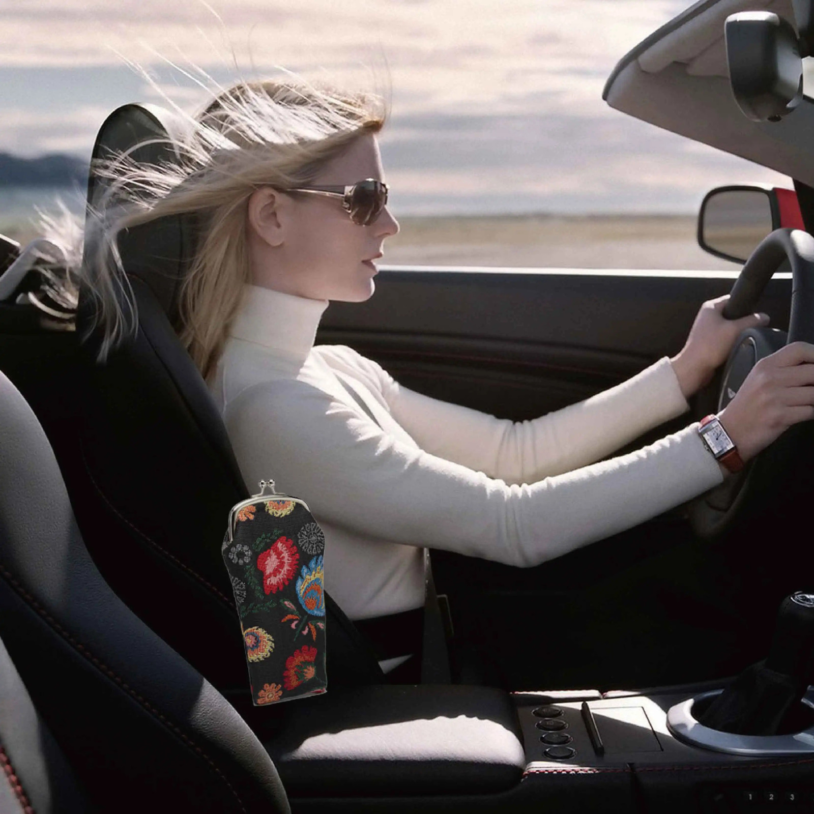 SAJA Glasses Case Womens Sunglasses Case Garden Flower Tapestry Bag Pouch Wallet Cases for Glasses Kids Childrens glasses case 240118