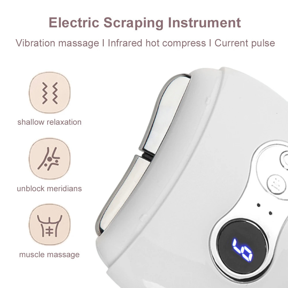Massagers Gua Sha Microcurrent Heating Vibrating Anti Aging Lift Device Skin Beauty Scraping Tools Back Scraper 240122