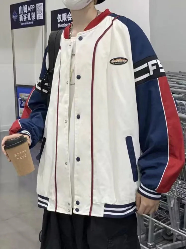 Vintage Y2k Letter Embroidered Jacket Coat Men's Street Trend Wild Pilot Baseball Uniform Couple Casual Loose Racer Jacket 240126