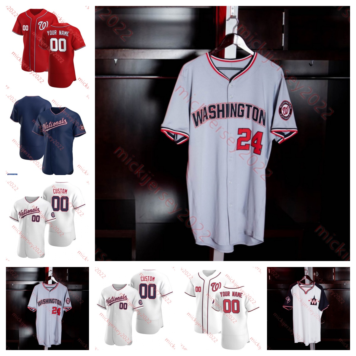 Josiah Gray Washington Baseball Jersey Lane Thomas Kyle Finnegan Joey Gallo Hunter Harvey Dylan Floro Tanner Rainey Ildemaro Vargas Nick Senzel National Jerseys