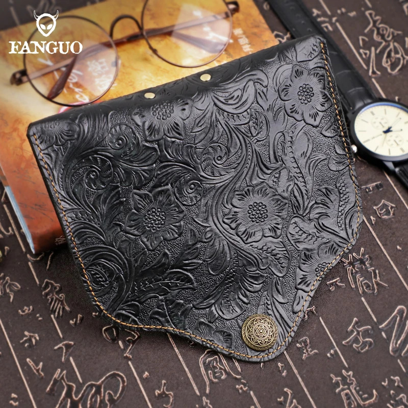 Soft Handmade Genuine Leather Glasses Case Sunglasses Protective Cover Vintage Eye Storage Bag Antiscratch Buckle 240118