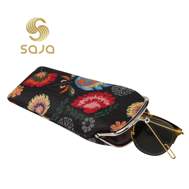 SAJA Glasses Case Womens Sunglasses Case Garden Flower Tapestry Bag Pouch Wallet Cases for Glasses Kids Childrens glasses case 240118