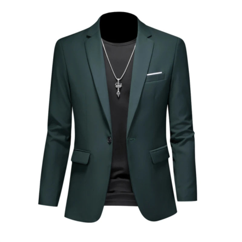 15-color boutique fashion suit 6XL mens slim groom wedding suit jacket business office suit casual solid color suit jacket 240126