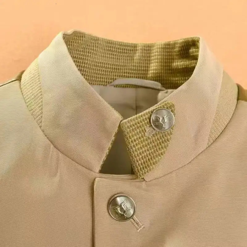 Social Business Casual Men Blazer Spring Autumn Thin Stand Collar Fashion Male Clothes Long Sleeve Slim Cardigans Suit Jackets 240126