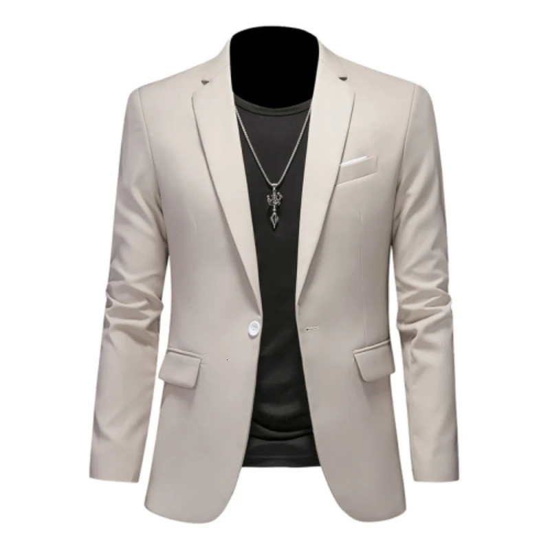 15-color boutique fashion suit 6XL mens slim groom wedding suit jacket business office suit casual solid color suit jacket 240126