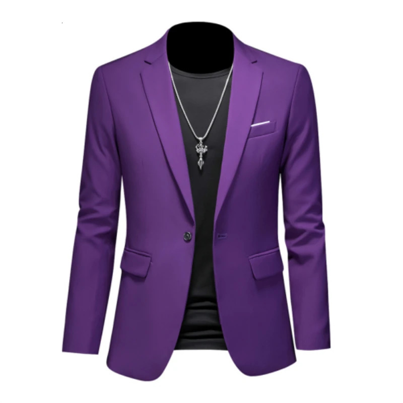 15-color boutique fashion suit 6XL mens slim groom wedding suit jacket business office suit casual solid color suit jacket 240126