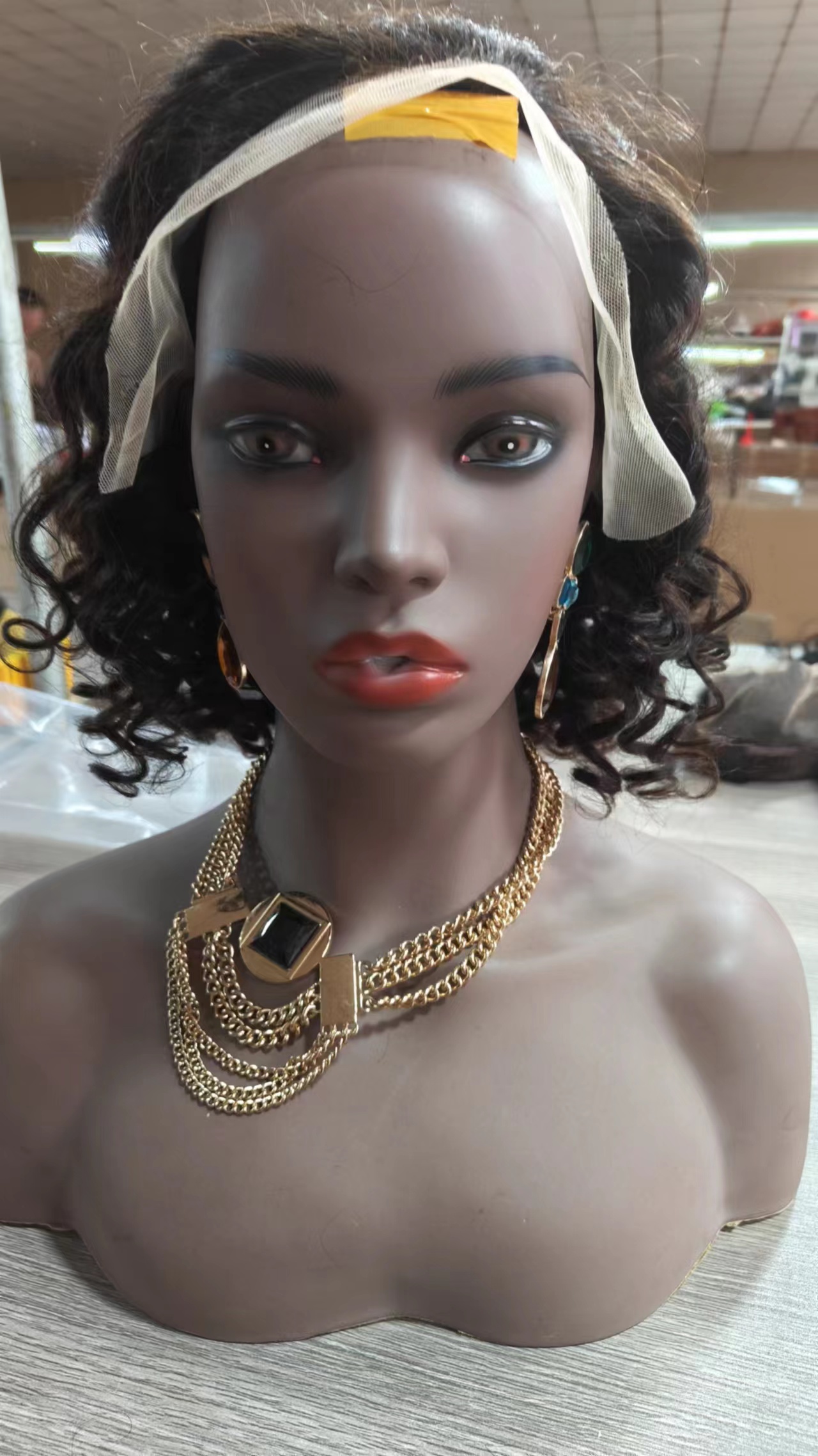 Oprah winfrey stunning brown curly brazilian remy human hair lace front wigs glueless wigs for black women aviable 150% 14inch