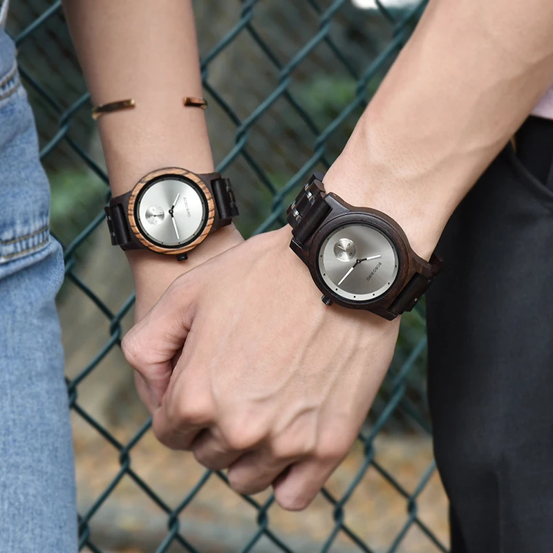 BOBO BIRD Wooden Watches Men Lovers's Timepieces Wood Metal Bracelet Quartz Watch relogio masculinoin Wholesale montre homme 240125