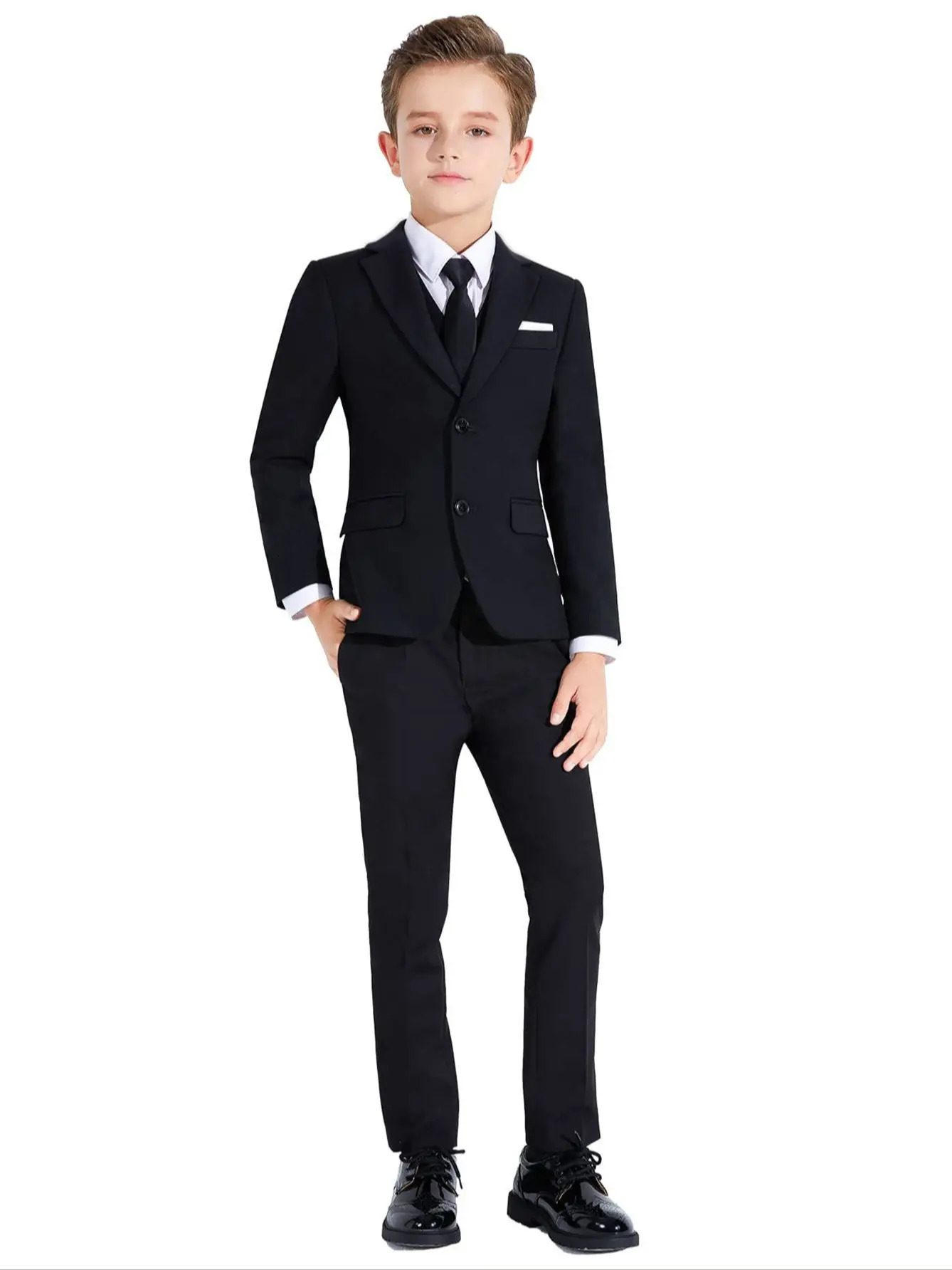 Boys Suits Colorful Formal Suits 4 Piece Slim Fit Dresswear Suit Set Jacket Vest Pants and Tie 240130