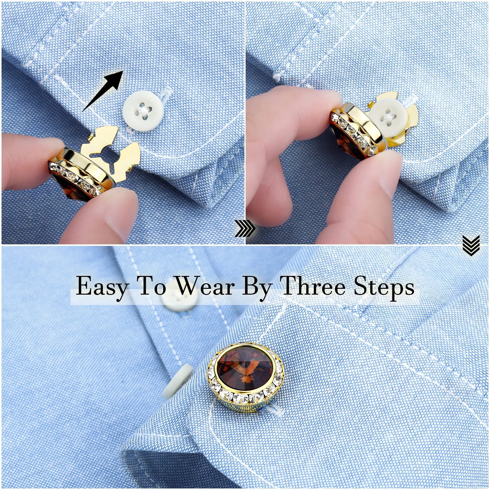 HAWSON Fancy Button Cover or Cufflinks for Mens or Womens Shirt Crystal Jewelry or Accessorieshigh-quality clothing buttons 240124