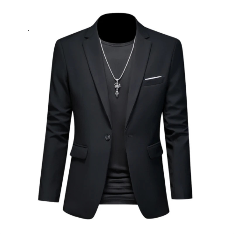 15-color boutique fashion suit 6XL mens slim groom wedding suit jacket business office suit casual solid color suit jacket 240126