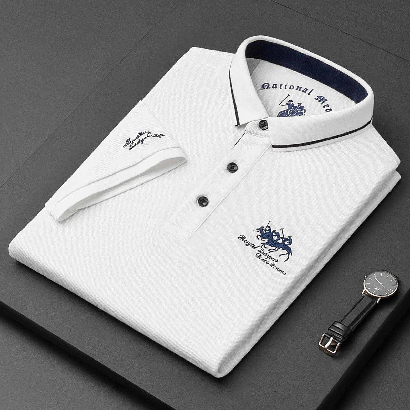 2023 Summer Men's Business Short Sleeve Polo Collar Cotton Tshirt Youth Fashion Solid Embroidered Polo Shirt Top Tshirt M4xl 240119