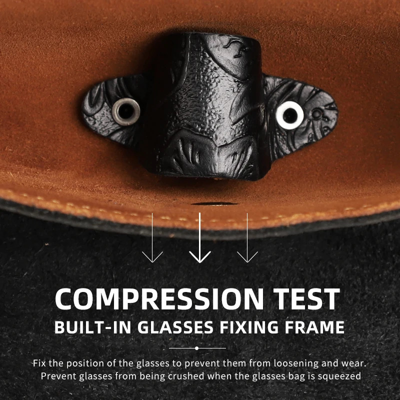 Soft Handmade Genuine Leather Glasses Case Sunglasses Protective Cover Vintage Eye Storage Bag Antiscratch Buckle 240118