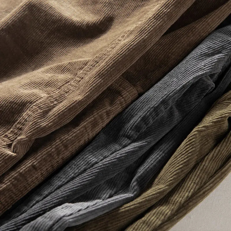Autumn Corduroy Casual Sports Pants Men's Elastic Waist Drawstrin Loose Bunched Feet Pants Cargo Thick Outdoor Trousers 240124