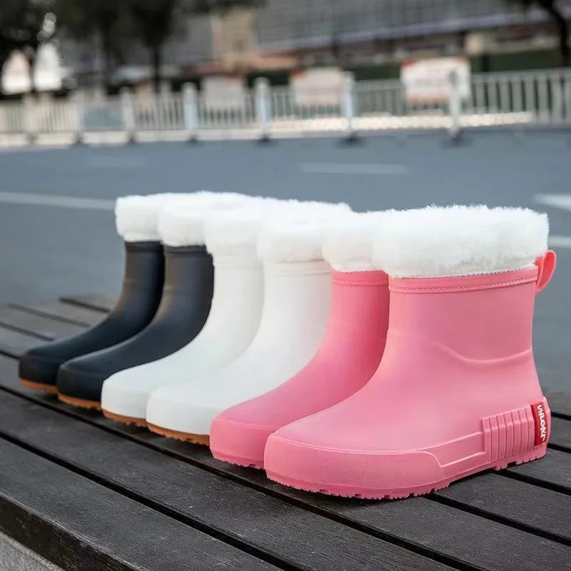 Women Rain Boots Slip-on High Quality Water Boots Waterproof Shoes Womens Rubber Rainboot Garden Galoshes Non-Slip Boots 240125