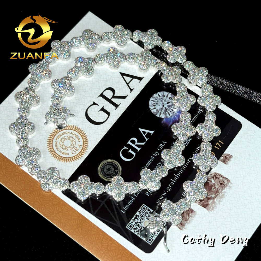 Custom Hip Hop Jewelry Set Sterling Silver 925 Iced Out Moissanite Cuban Chain Cross Moissanite Tennis Chain Bracelet for Men