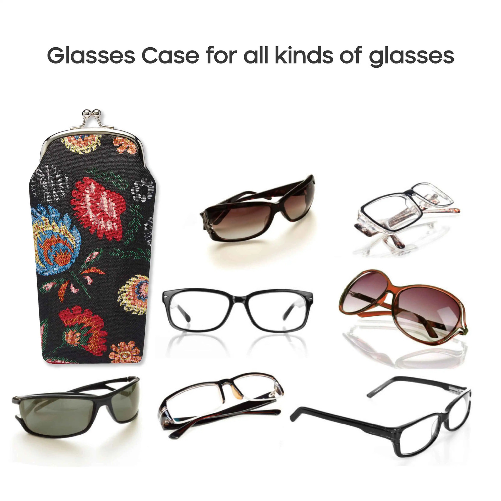 SAJA Glasses Case Womens Sunglasses Case Garden Flower Tapestry Bag Pouch Wallet Cases for Glasses Kids Childrens glasses case 240118