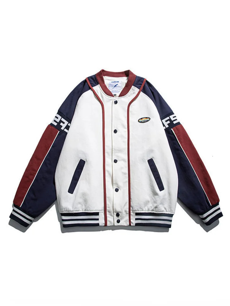Vintage Y2k Letter Embroidered Jacket Coat Men's Street Trend Wild Pilot Baseball Uniform Couple Casual Loose Racer Jacket 240126