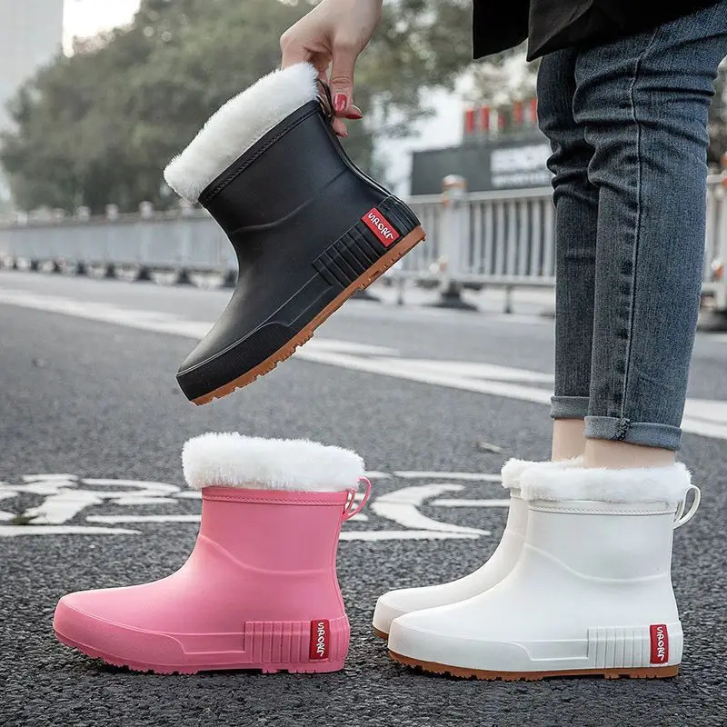 Women Rain Boots Slip-on High Quality Water Boots Waterproof Shoes Womens Rubber Rainboot Garden Galoshes Non-Slip Boots 240125