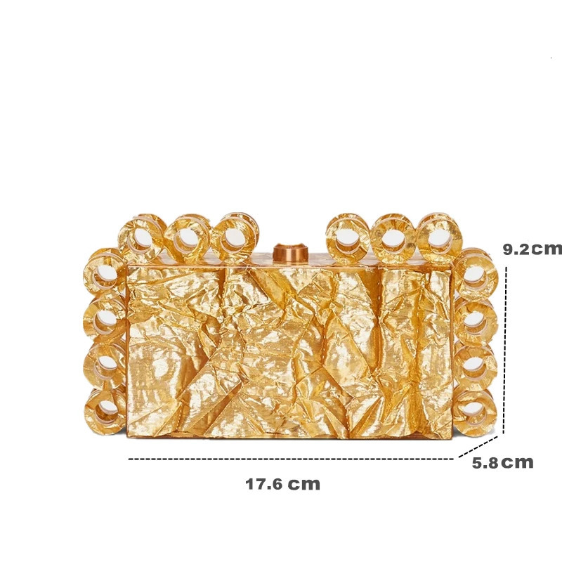 Acrylic clutch bag women er evening party box purse gold ivory black pearl color handbag wholsale 240119