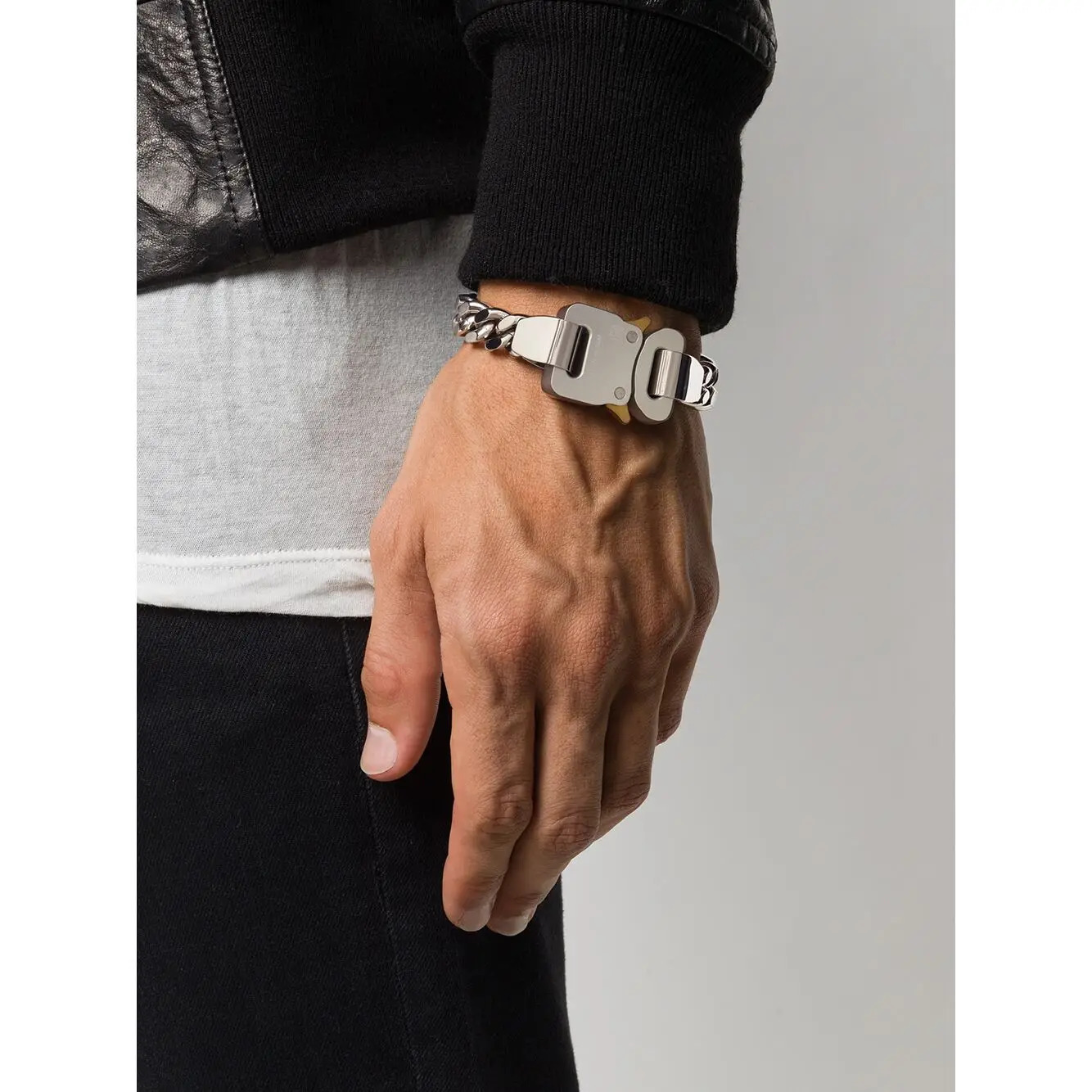 Hip hop Punk Lock Lightning Hero Hip Hop Acrylic Metal Chain Splicing Necklace For Men Women Party Jewelry Hipster 240201