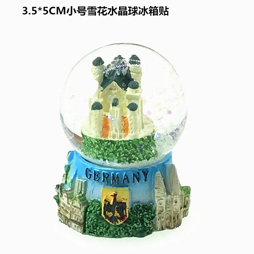 Italy Lucca Australia Belgium Switzerland Germany Etc Snowglobes Fridge Magnet Tourist Souvenirs Desk Decoration Articles 240123