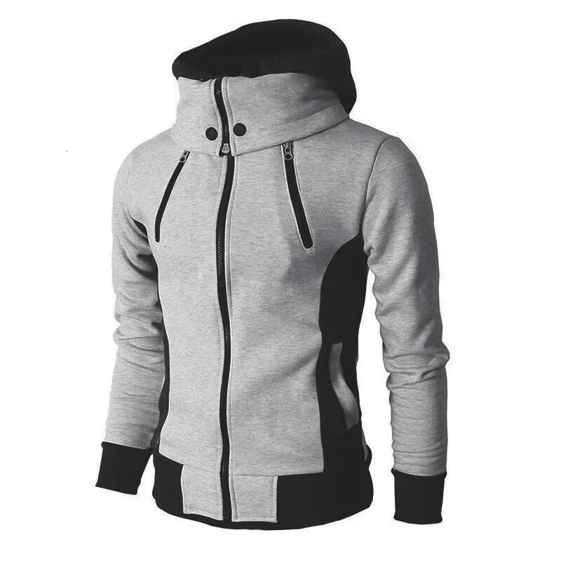 Men's Zipper Jackets Warm Bomber Jacket Autumn Winter Casual Fleece Double Zip Coats Fashion Hooded Male Outwear Slim Fit Hoody 240126