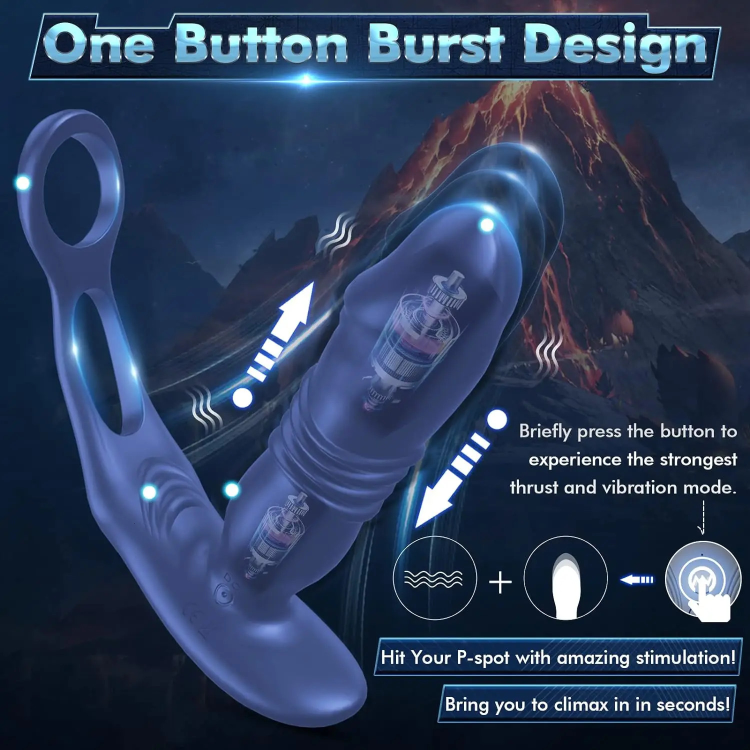 Thrusting Butt Plug for Men with Penis Cock Ring Remote Anal Vibrator Telescopic Vibrating Prostate Stimulator Sex Toy 240202 - view 3