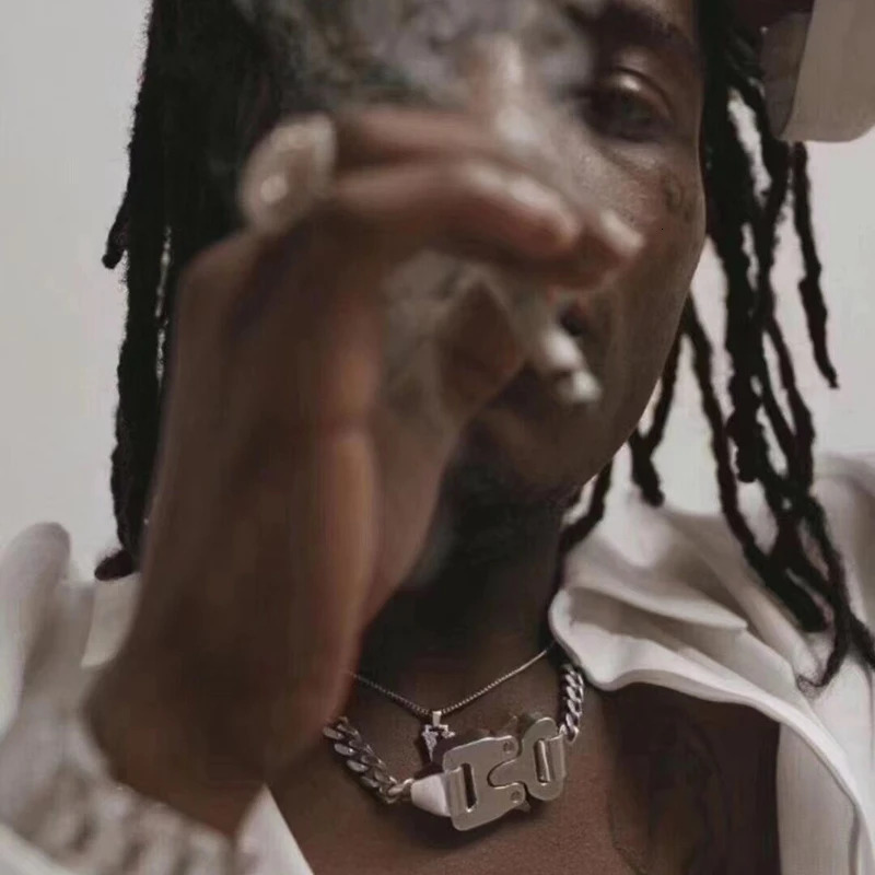 Hip hop Punk Lock Lightning Hero Hip Hop Acrylic Metal Chain Splicing Necklace For Men Women Party Jewelry Hipster 240201