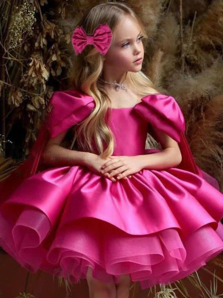 White Satin First Communion Dresses Girls 2024 Brand Puffy Tulle Tutu Infant Toddler Pageant Flower Girl Dress For Weddings And Birthday Party Gown Wi