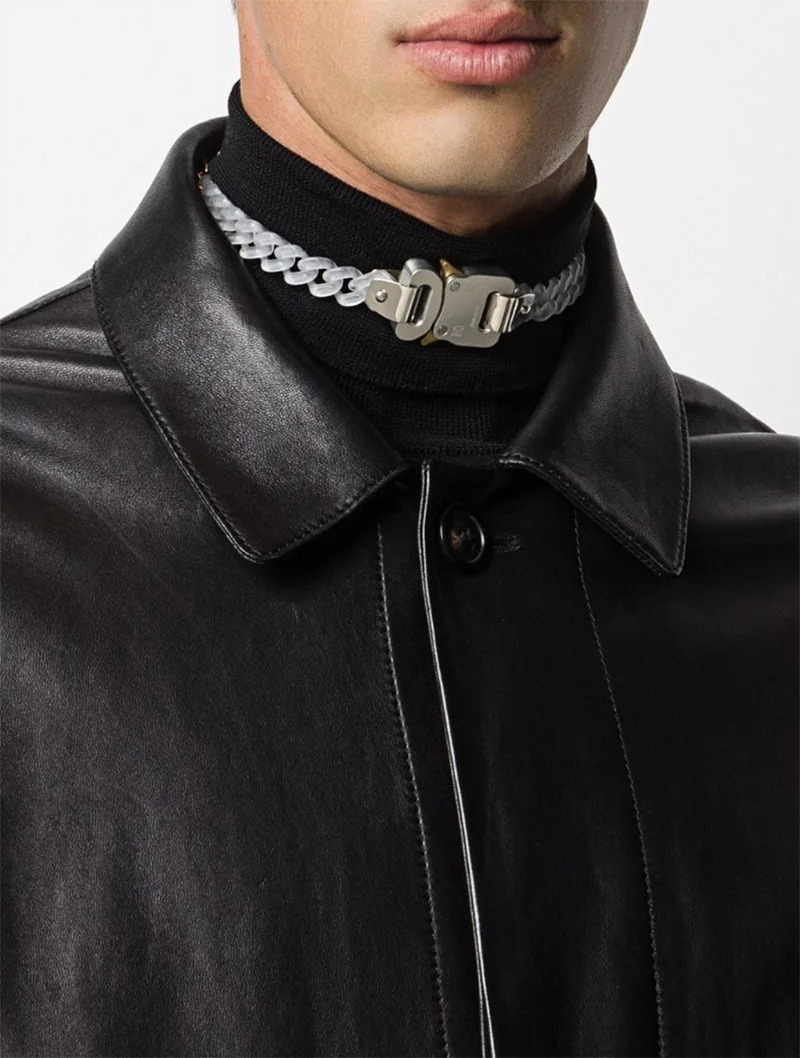 Hip hop Punk Lock Lightning Hero Hip Hop Acrylic Metal Chain Splicing Necklace For Men Women Party Jewelry Hipster 240201