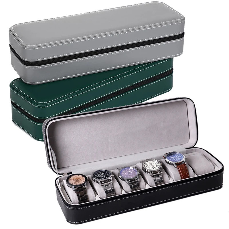 Watch Box PU Leather Watch Case Watch Storage Box for Quartz Watcches Jewelry Boxes Display Gift 240124