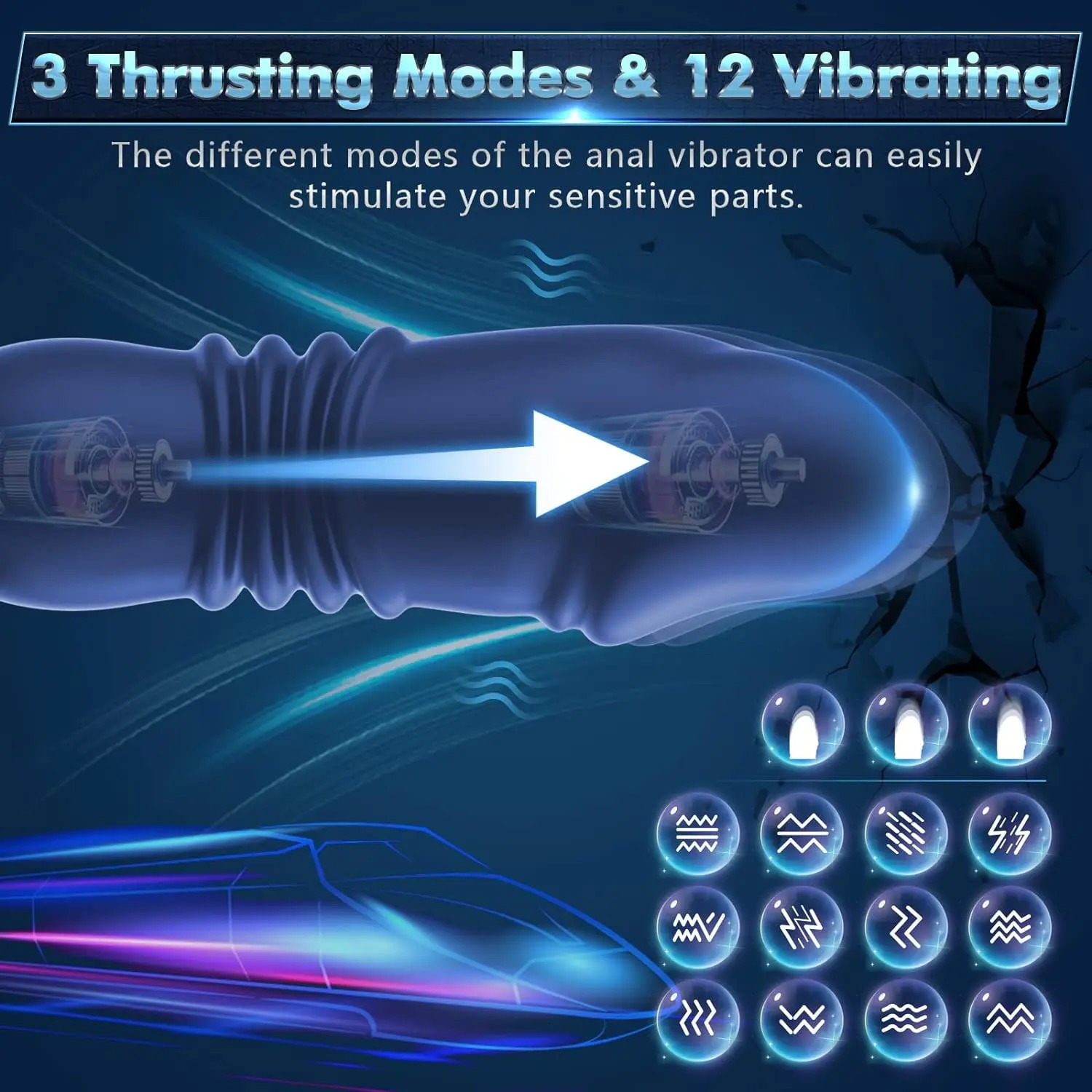 Thrusting Butt Plug for Men with Penis Cock Ring Remote Anal Vibrator Telescopic Vibrating Prostate Stimulator Sex Toy 240202 - view 5