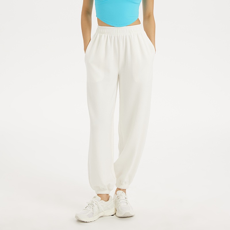 Women Yoga Mid-Rise Oversized Jogger With Pocket Ladies Quickly Dry Drawstring Running Sports Sweatpants Trousers Jogger Girls Gym Fitness