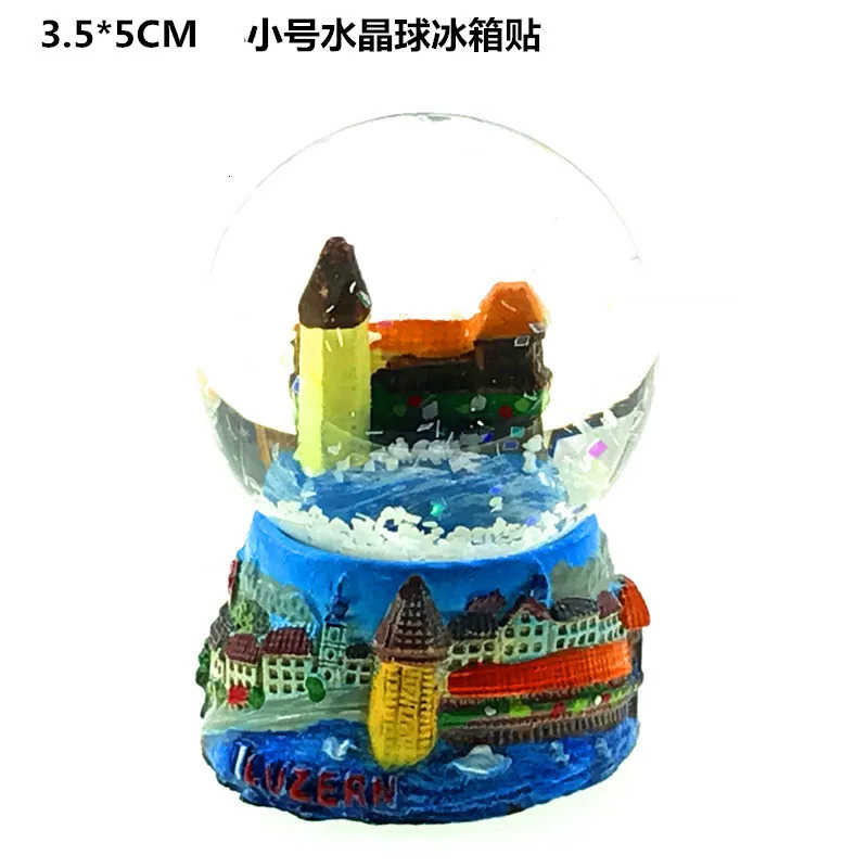 Italy Lucca Australia Belgium Switzerland Germany Etc Snowglobes Fridge Magnet Tourist Souvenirs Desk Decoration Articles 240123