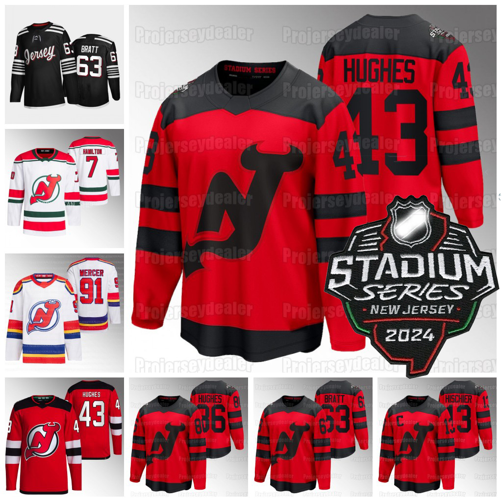 Luke Hughes 2024 Devils Jersey Jacob Markstrom Timo Meier Jack Hughes Jesper Nico Hischier Bratt Dawson Mercer Dougie Hamilton New Tyler Toffoli Miles Wood