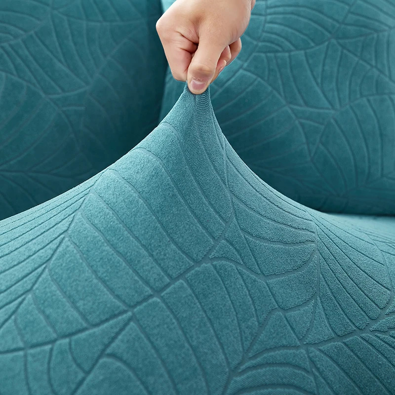 LYLYNA Waterproof Jacquard Sofa Covers Thick Elastic Corner Solid Couch Cover L Shaped Slipcover Protector 1234 Seater 240119