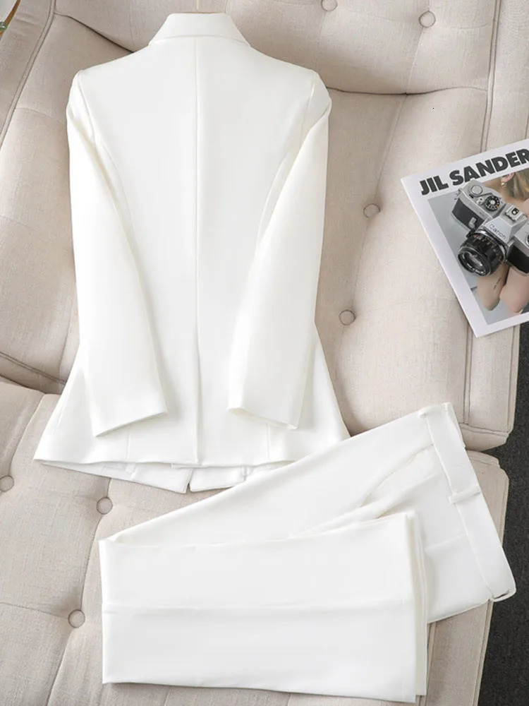 Lanjia- Elegant Pant Suits For Women Long Sleeve Korean Fashion Office Two Piece Slim Double Breasted Spring Summer 240127 Fb68c