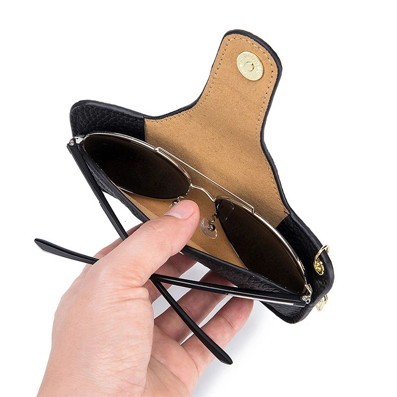 Custom Name Glasses Case Men Women Lychee Grain Leather Sunglasses Case Travel Glasses Bag Portable Glasses Storage Box 240118