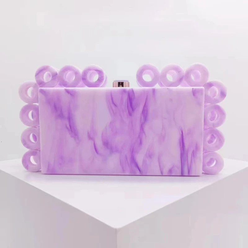 Acrylic clutch bag women er evening party box purse gold ivory black pearl color handbag wholsale 240119