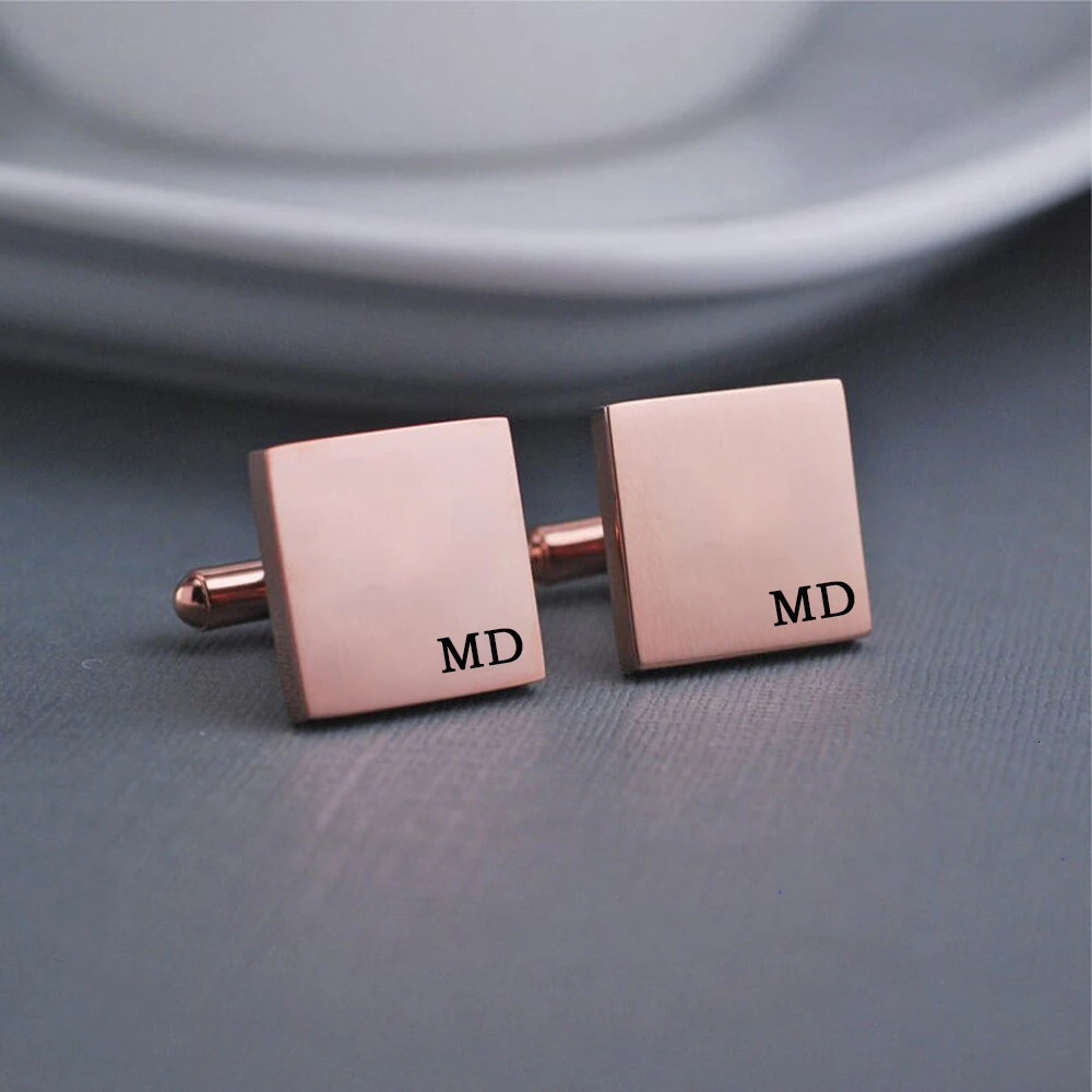 Tangula Personalised Custom Engraved Name Cufflinks For Men Stainless Steel Round Advanced Cufflink Shirt Cufflinks Jewelry 240127