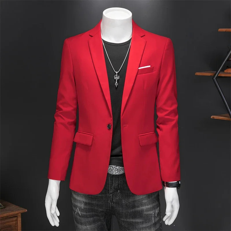 High Quality Business Slim Fit Single Buttons Suits Jacket Men Slim Fit Casual Fashion Wedding Groom Tuxedo Blazer Coats 6XL-M 240126