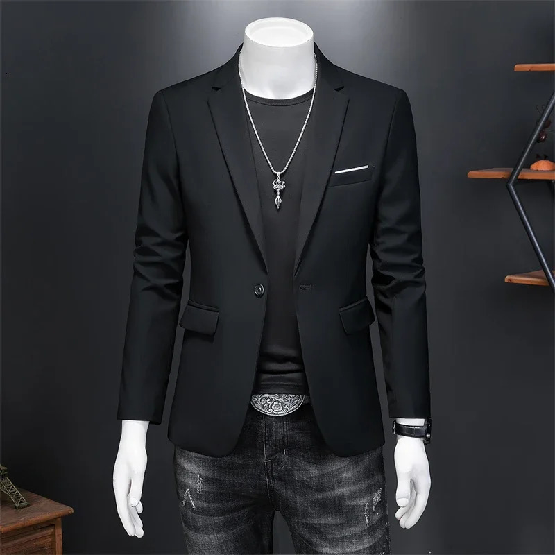 High Quality Business Slim Fit Single Buttons Suits Jacket Men Slim Fit Casual Fashion Wedding Groom Tuxedo Blazer Coats 6XL-M 240126