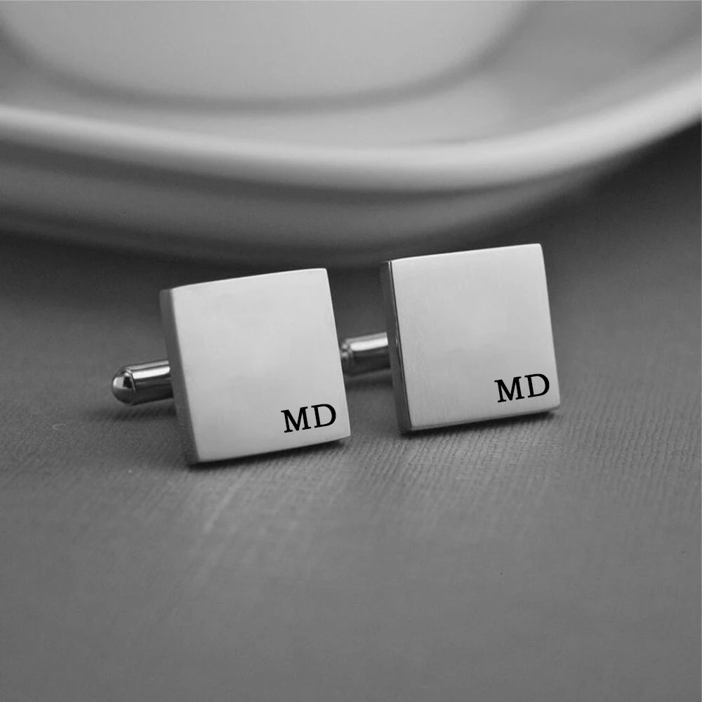 Tangula Personalised Custom Engraved Name Cufflinks For Men Stainless Steel Round Advanced Cufflink Shirt Cufflinks Jewelry 240127