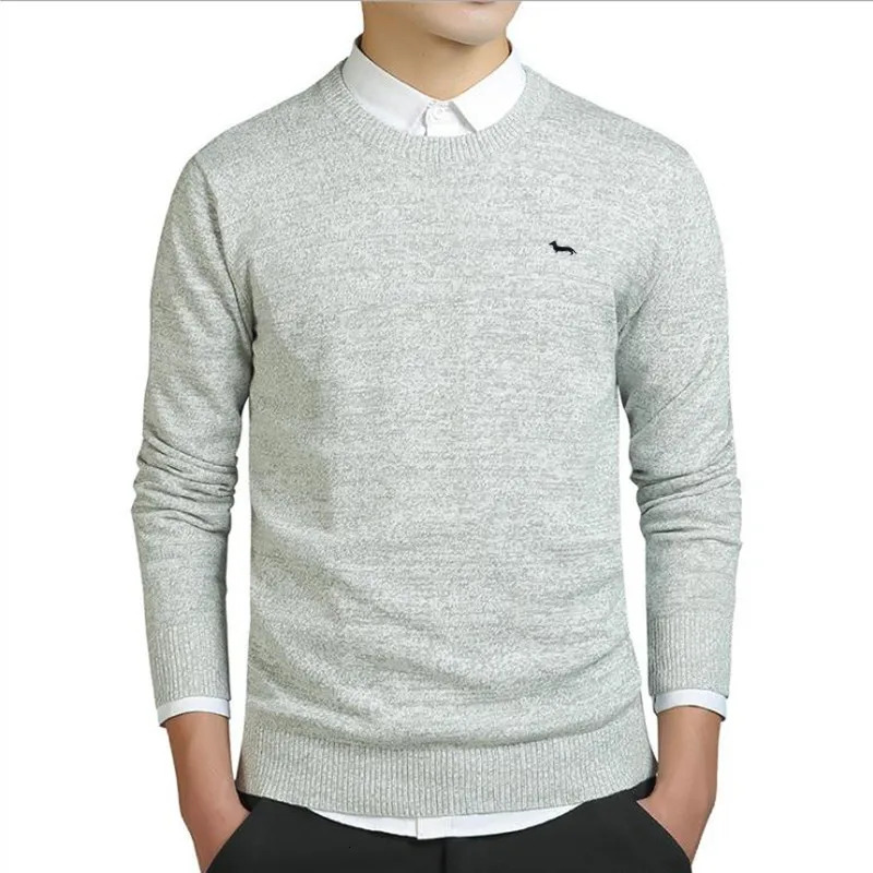 Spring Autumn Fashion Casual Knitted Sweater Mens Harmont 100%cotton solid pullover men Blaine O-neck slim fit sweaters 240122