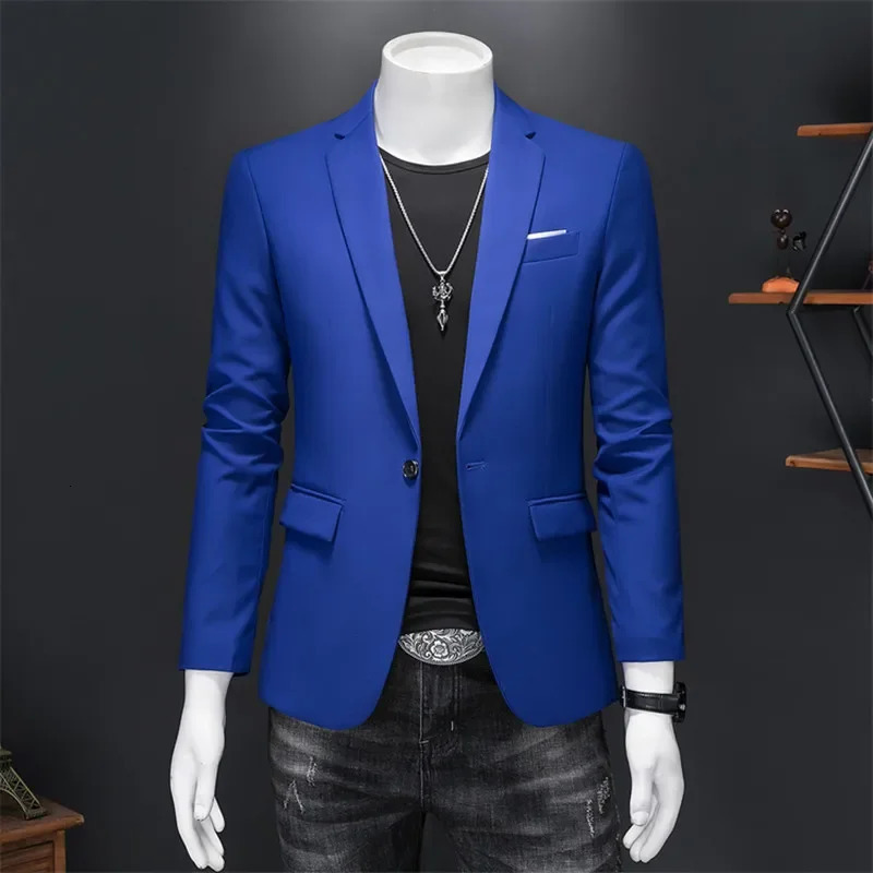 High Quality Business Slim Fit Single Buttons Suits Jacket Men Slim Fit Casual Fashion Wedding Groom Tuxedo Blazer Coats 6XL-M 240126