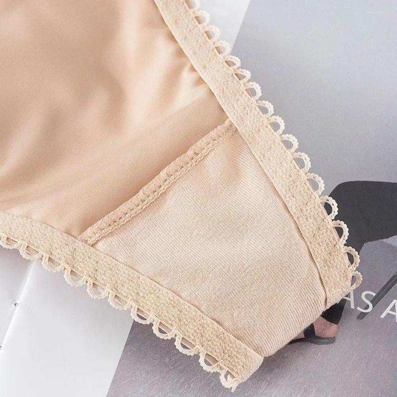 Womens Panties Soft Seamless Thin Belt Underpants Solid Color For Girl Sports Satin Briefs Female Lingerie Bow Women Thong
