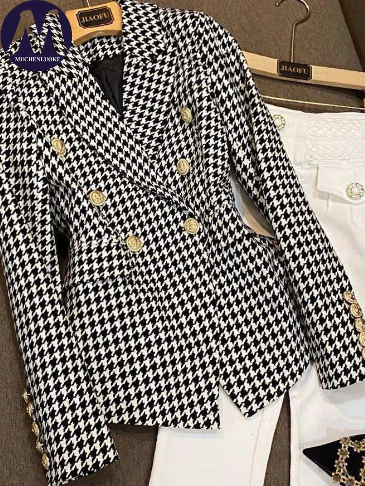 Chic and Elegant Woman Jacket Spring Autumn British Style Mid Length Blazer Coats Fashionable Slim Fit Womens Clothing Blazers 240123