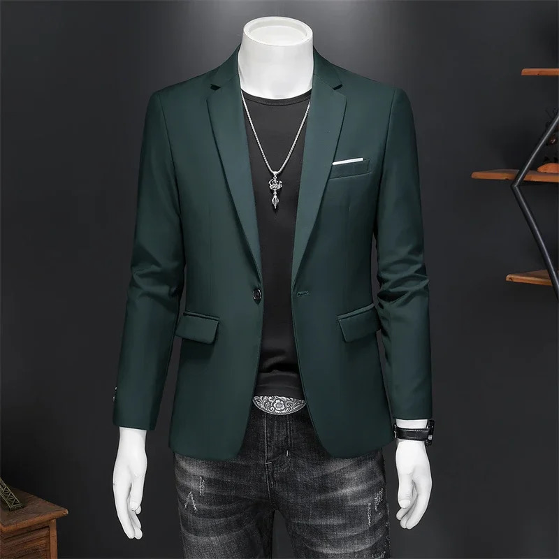 High Quality Business Slim Fit Single Buttons Suits Jacket Men Slim Fit Casual Fashion Wedding Groom Tuxedo Blazer Coats 6XL-M 240126
